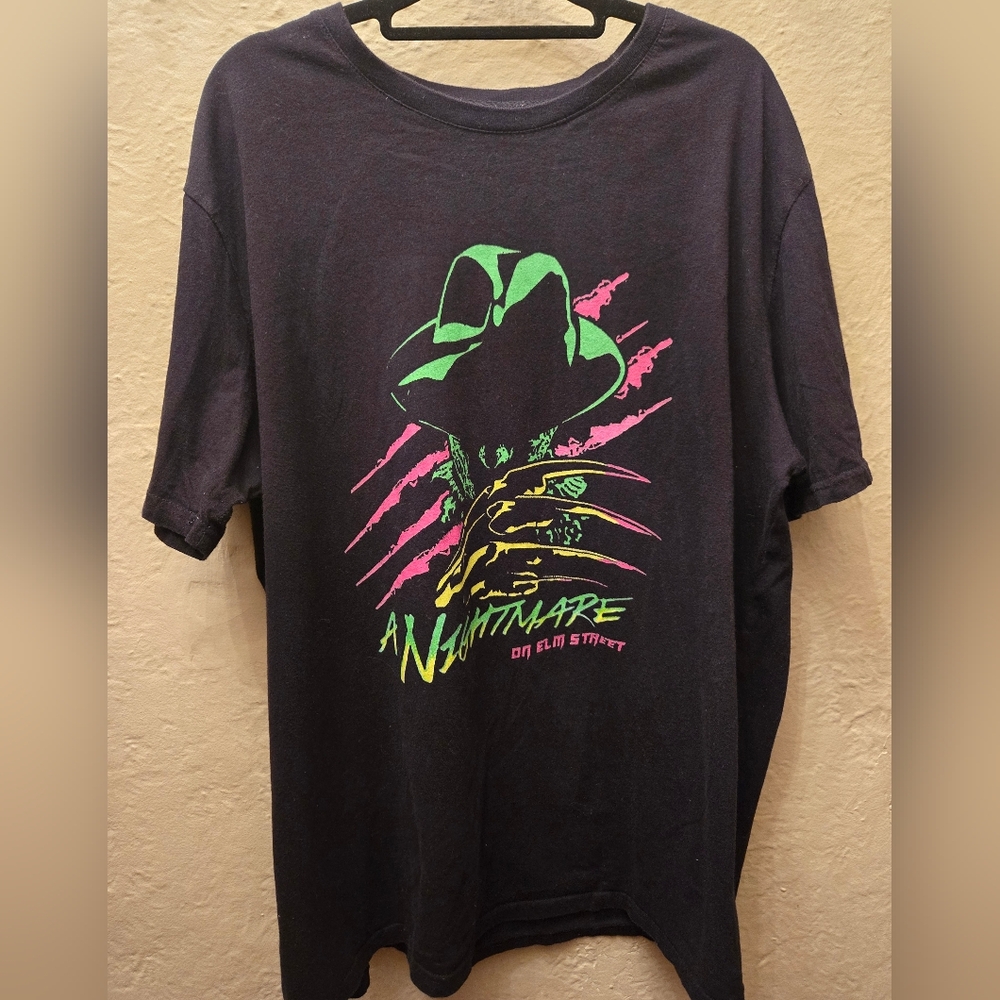 A Nightmare on Elm Street Freddy Krueger Graphic Tee Neon Horror
